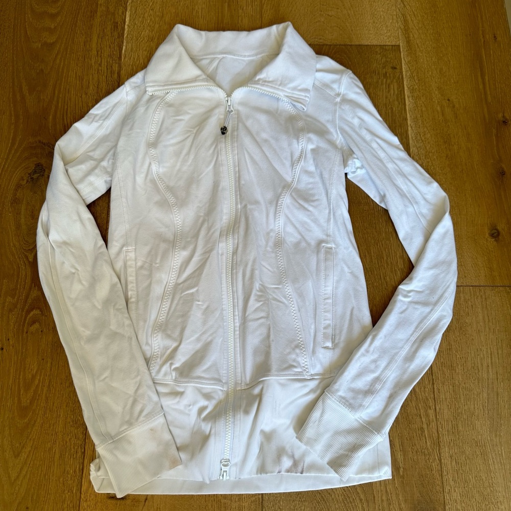 Old white lulu lemon zip up jacket